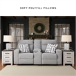 Bowery Hill Pewter Power Reclining Sofa Set in Polyester Upholstered