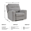 Bowery Hill Pewter Power Reclining Sofa Set in Polyester Upholstered
