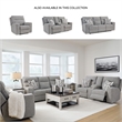Bowery Hill Pewter Power Reclining Sofa Set in Polyester Upholstered