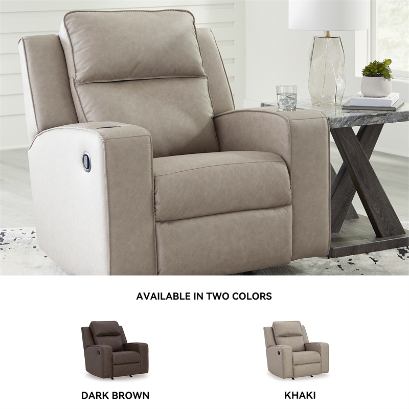 Bowery Hill Reclining Living Room Sofa Set in Pebble Faux Leather