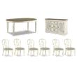 Bowery Hill Country Dining Set with 6 Side Chairs, Extendable Table, & Server