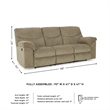 Bowery Hill Sofa Set of Reclining Sofa, Loveseat, & Rocker Recliner