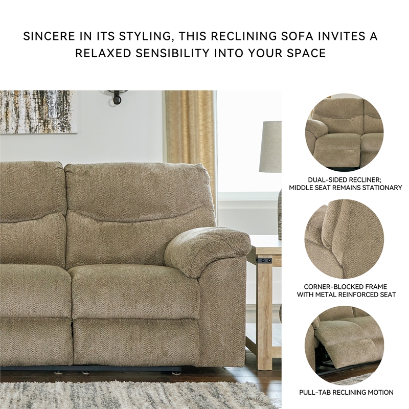 Bowery Hill Sofa Set of Reclining Sofa, Loveseat, & Rocker Recliner