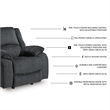 Bowery Hill 3-Piece Power Reclining Set in Slate Chenille Upholstered