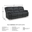 Bowery Hill 3-Piece Power Reclining Set in Slate Chenille Upholstered