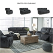 Bowery Hill 3-Piece Power Reclining Set in Slate Chenille Upholstered