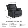Bowery Hill 3-Piece Power Reclining Set in Slate Chenille Upholstered