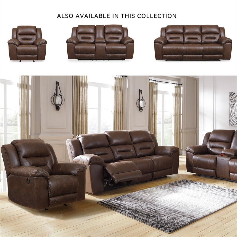 Bowery Hill Living Room Set of Rocker Recliner and Reclining Sofa