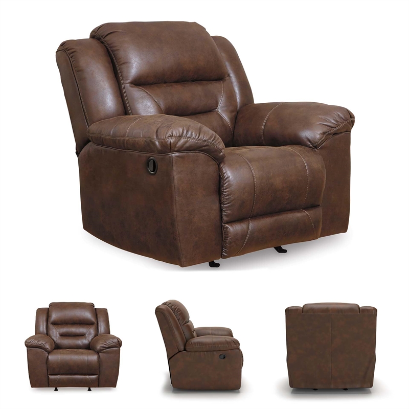 Bowery Hill Living Room Set of Rocker Recliner and Reclining Sofa