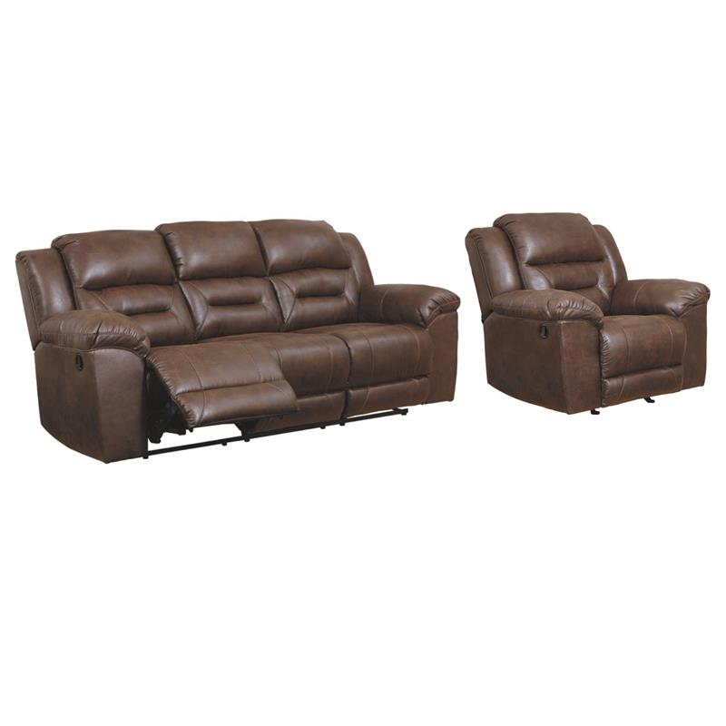Bowery Hill Living Room Set of Rocker Recliner and Reclining Sofa