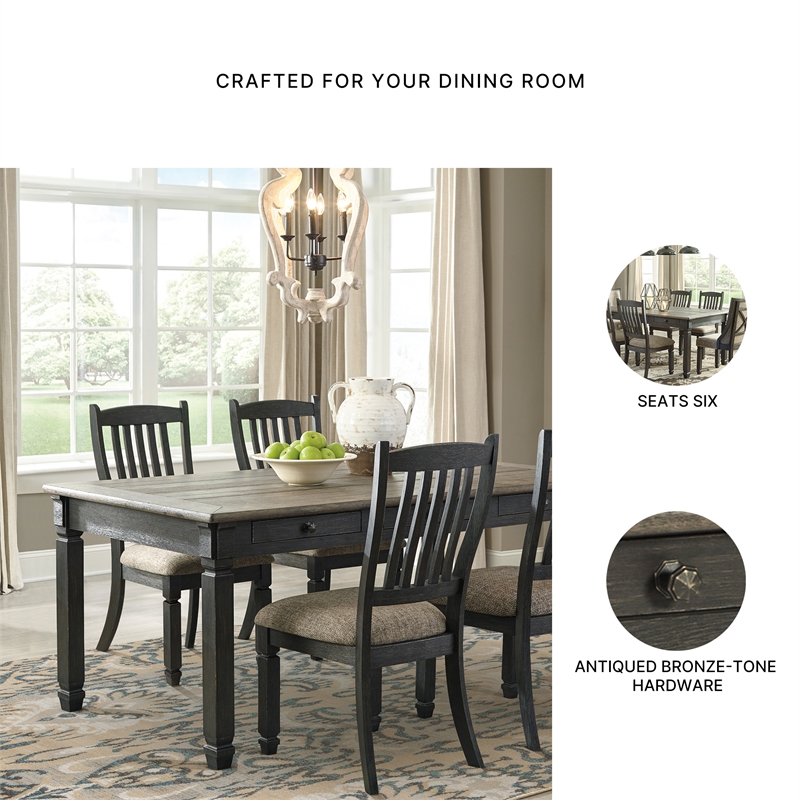 Bowery Hill Urban Farmhouse Dining Set with 4 Side Chairs and Table