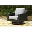 Bowery Hill Outdoor Swivel Lounge Chairs and Fire Pit Table Set