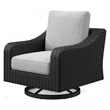 Bowery Hill Outdoor Swivel Lounge Chairs and Fire Pit Table Set