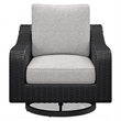 Bowery Hill Outdoor Swivel Lounge Chairs and Fire Pit Table Set