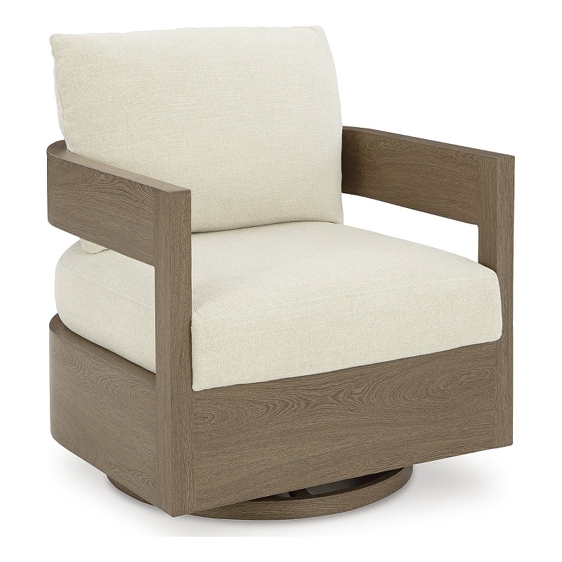 Bowery Hill 3-Piece Outdoor Set of 2 Swivel Chairs & End Table