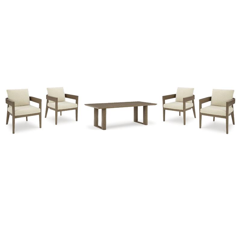 Bowery Hill 3-Piece Outdoor Dining Set with Dark Brown Table and Chairs