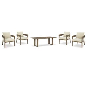 Bowery Hill 3-Piece Outdoor Dining Set with Dark Brown Table and Chairs