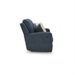 Bowery Hill Reclining Sofa and Loveseat Set in Blue Polyester