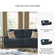 Bowery Hill Reclining Sofa and Loveseat Set in Blue Polyester