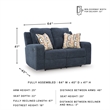 Bowery Hill Reclining Sofa and Loveseat Set in Blue Polyester