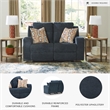 Bowery Hill Reclining Sofa and Loveseat Set in Blue Polyester