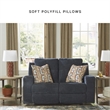 Bowery Hill Reclining Sofa and Loveseat Set in Blue Polyester