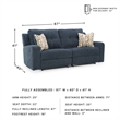Bowery Hill Reclining Sofa and Loveseat Set in Blue Polyester