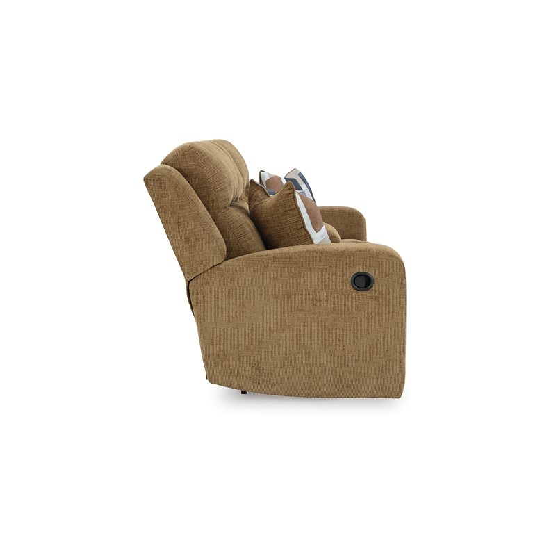 Bowery Hill Reclining Sofa & Loveseat Set in Brown Polyester