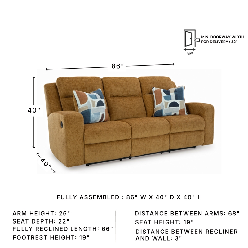 Bowery Hill Reclining Sofa & Loveseat Set in Brown Polyester