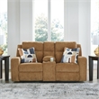 Bowery Hill Reclining Sofa & Loveseat Set in Brown Polyester