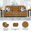 Bowery Hill Reclining Sofa & Loveseat Set in Brown Polyester