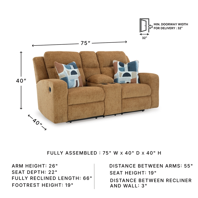 Bowery Hill Reclining Sofa & Loveseat Set in Brown Polyester