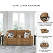 Bowery Hill Reclining Sofa & Loveseat Set in Brown Polyester