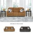 Bowery Hill Reclining Sofa & Loveseat Set in Brown Polyester