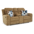 Bowery Hill Reclining Sofa & Loveseat Set in Brown Polyester