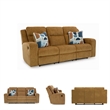 Bowery Hill Reclining Sofa & Loveseat Set in Brown Polyester