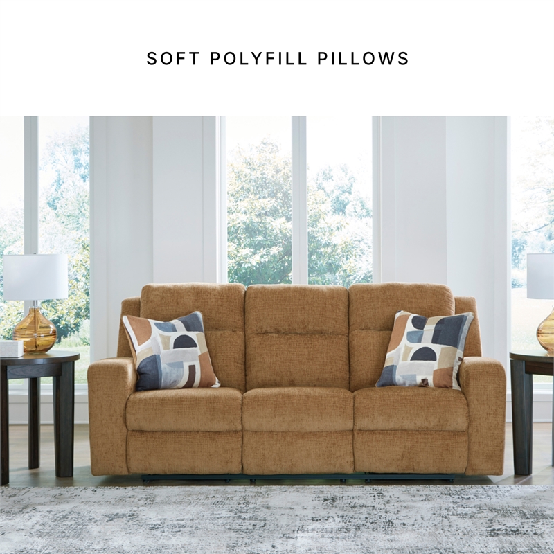 Bowery Hill Reclining Sofa & Loveseat Set in Brown Polyester