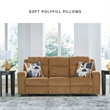 Bowery Hill Reclining Sofa & Loveseat Set in Brown Polyester