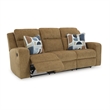 Bowery Hill Reclining Sofa & Loveseat Set in Brown Polyester