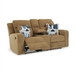 Bowery Hill Reclining Sofa & Loveseat Set in Brown Polyester