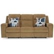 Bowery Hill Reclining Sofa & Loveseat Set in Brown Polyester