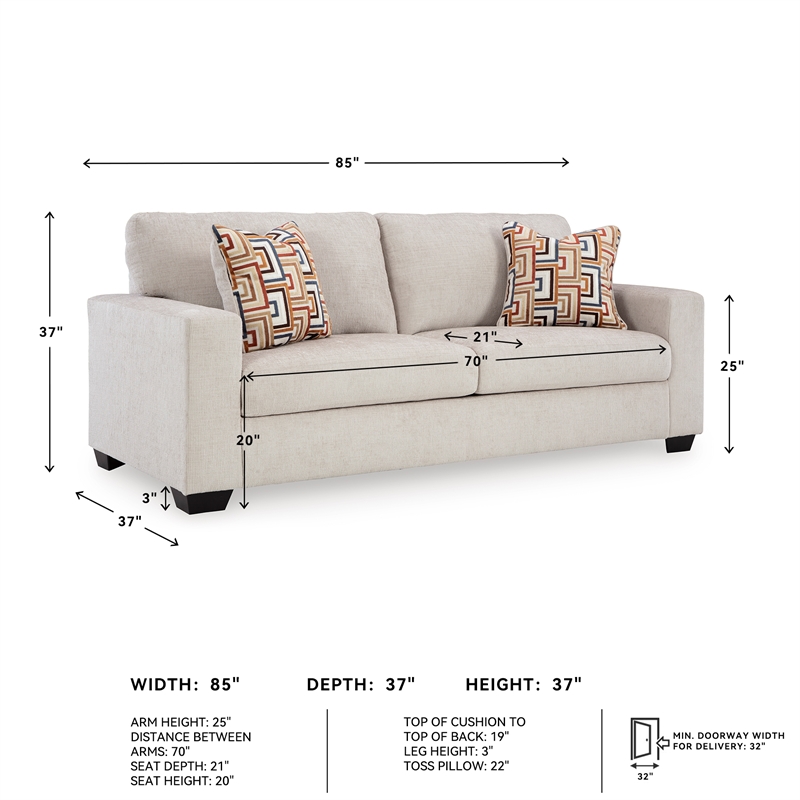 Bowery Hill Loveseat & Sofa Set in Stone Polyester
