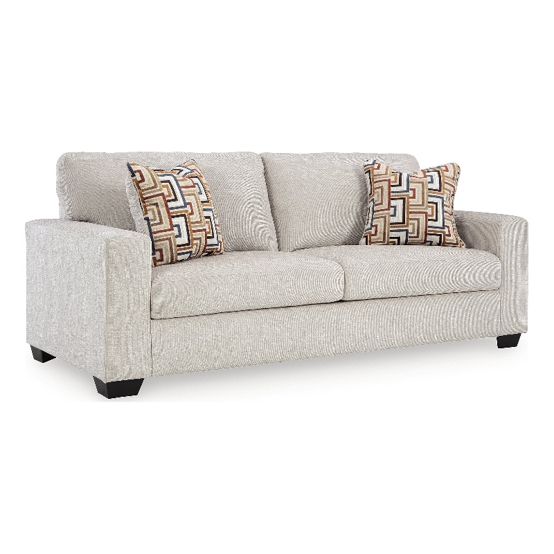 Bowery Hill Loveseat & Sofa Set in Stone Polyester