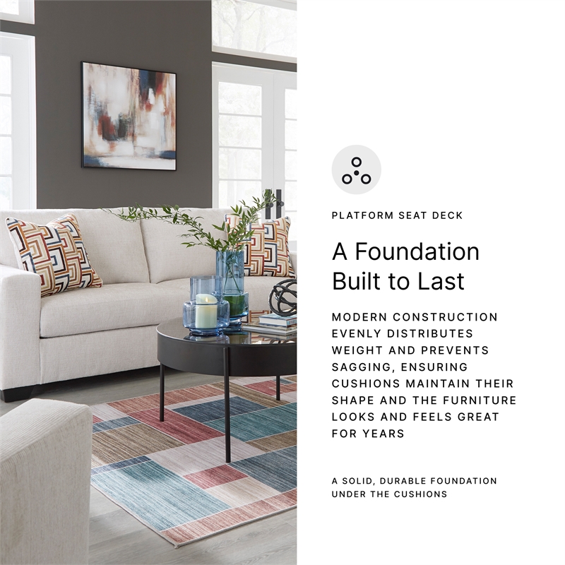 Bowery Hill Loveseat & Sofa Set in Stone Polyester