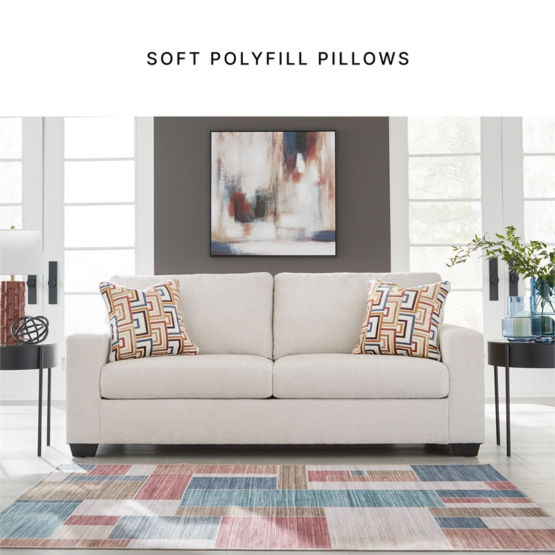 Bowery Hill Loveseat & Sofa Set in Stone Polyester