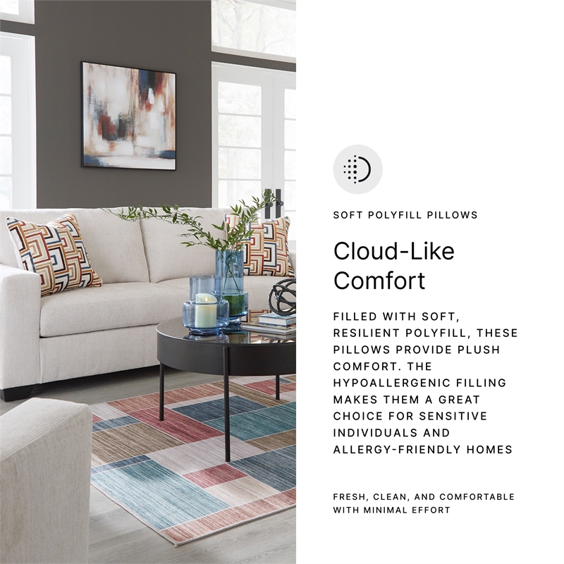 Bowery Hill Loveseat & Sofa Set in Stone Polyester