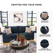 Bowery Hill Loveseat & Sofa Set in Navy Blue Polyester