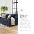 Bowery Hill Loveseat & Sofa Set in Navy Blue Polyester