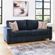 Bowery Hill Loveseat & Sofa Set in Navy Blue Polyester
