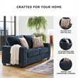 Bowery Hill Loveseat & Sofa Set in Navy Blue Polyester